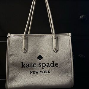 Kate Spade Trista Leather White Shoulder Tote Bag